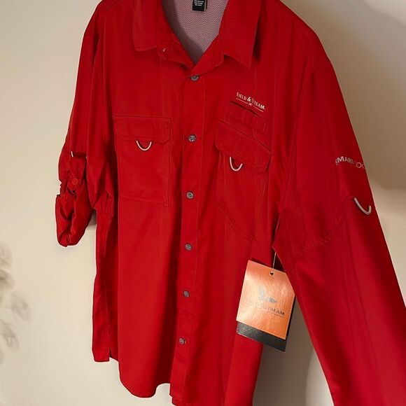 NWT Mens Field & Stream Button Down Shirt. Size Large. Smart Cool. Red - Picture 4 of 10